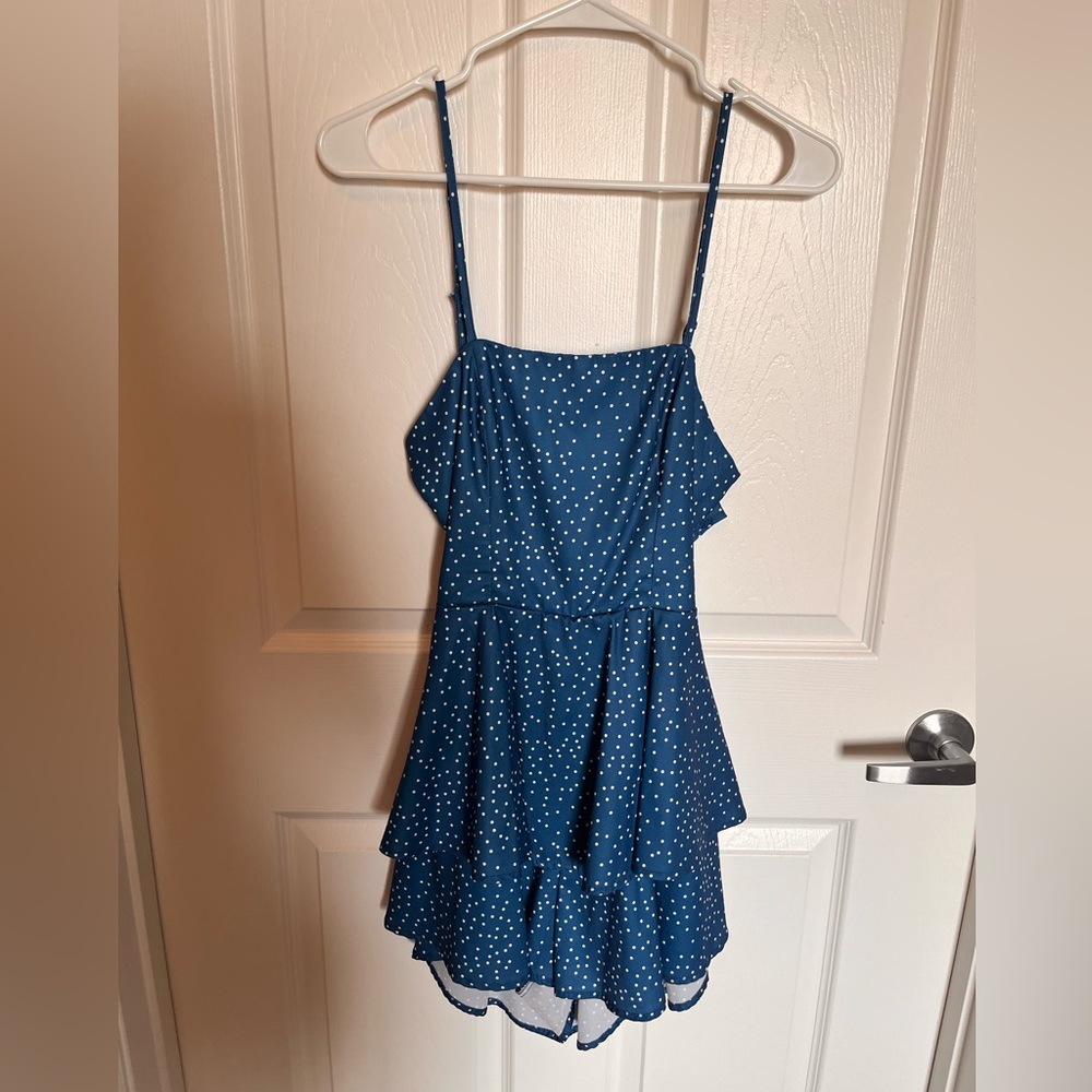 Blue Polka Dot Romper